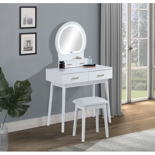 Cecilia Vanity Table & Stool-white