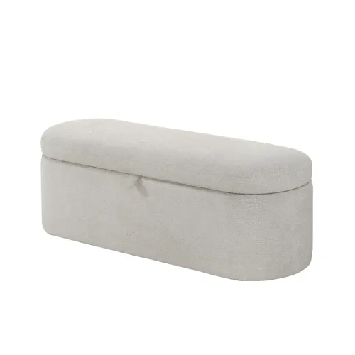 Philipa Storage Bench-oatmeal Tweed
