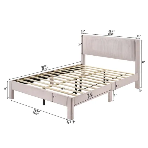 Lucia Full Platform Bed Pink