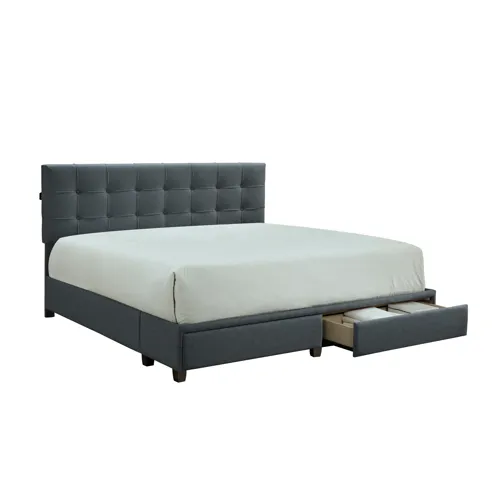 Antoine King Platform Bed W/usb Grey