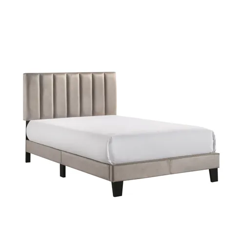 Lyric Full Platform Bed Grey Velvet