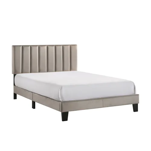 Lyric Queen Platform Bed Grey Velve
