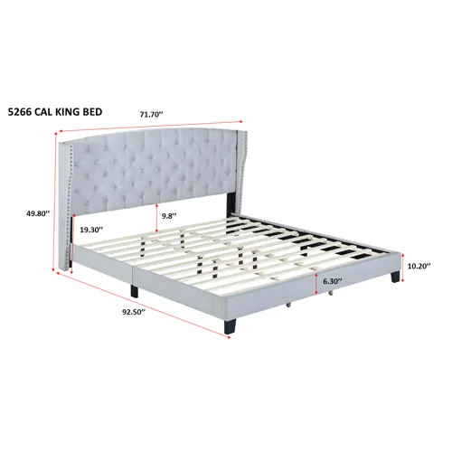 Rosemary Cal King Platform Bed Khak