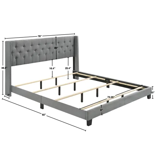 Makayla Cal King Bed Grey