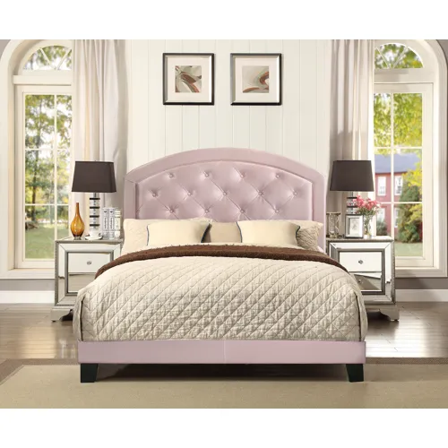 Gaby Full Platform Bed Adjustable Headboard Pink