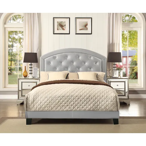 Gaby Full Platform Bed Adjustable Headboard Silver
