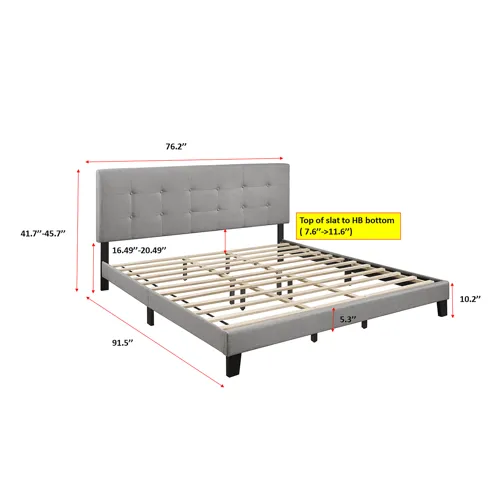 Rigby Ck Platform Bed Adjustable Headboard