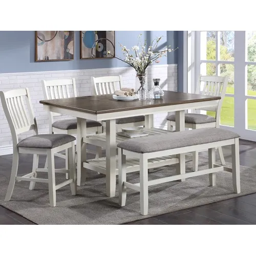 Jorie 6 PC Counter Dining Set - Chalk Grey