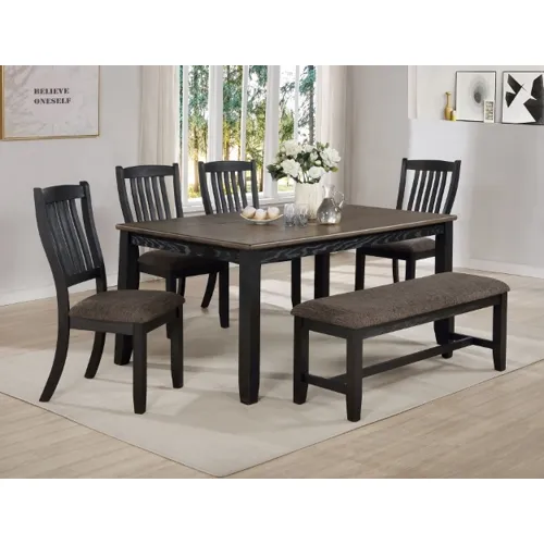 Jorie 6 PC Dining Set - Black