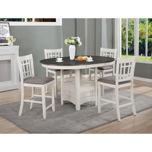 Hartwell 5 PC Counter Height Dining Set - Chalk Grey