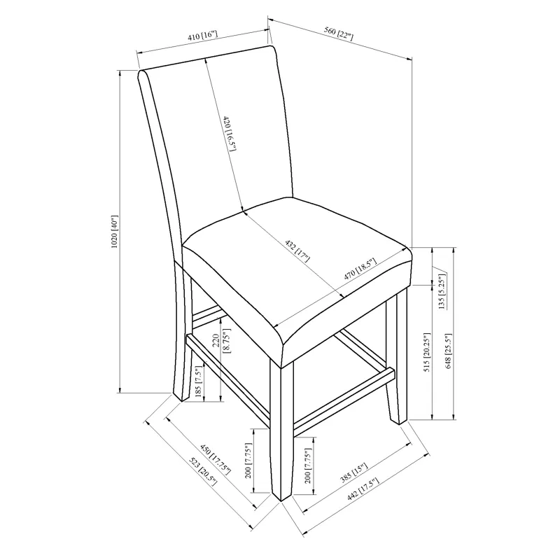 Parkside Counter Height Chair Dove