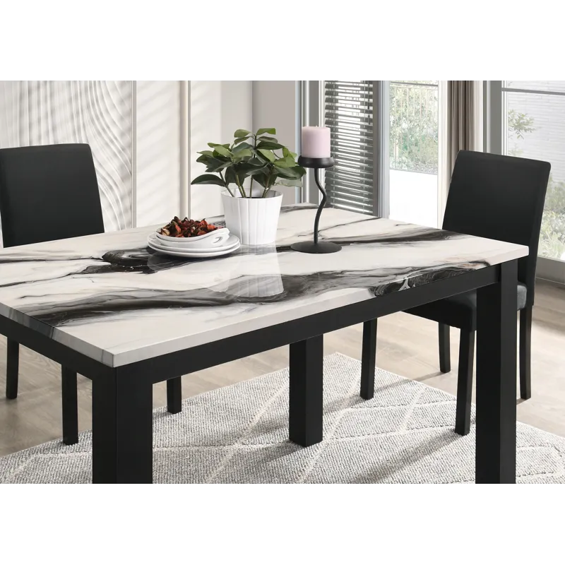 Resia Dining Table-faux Marble Brown