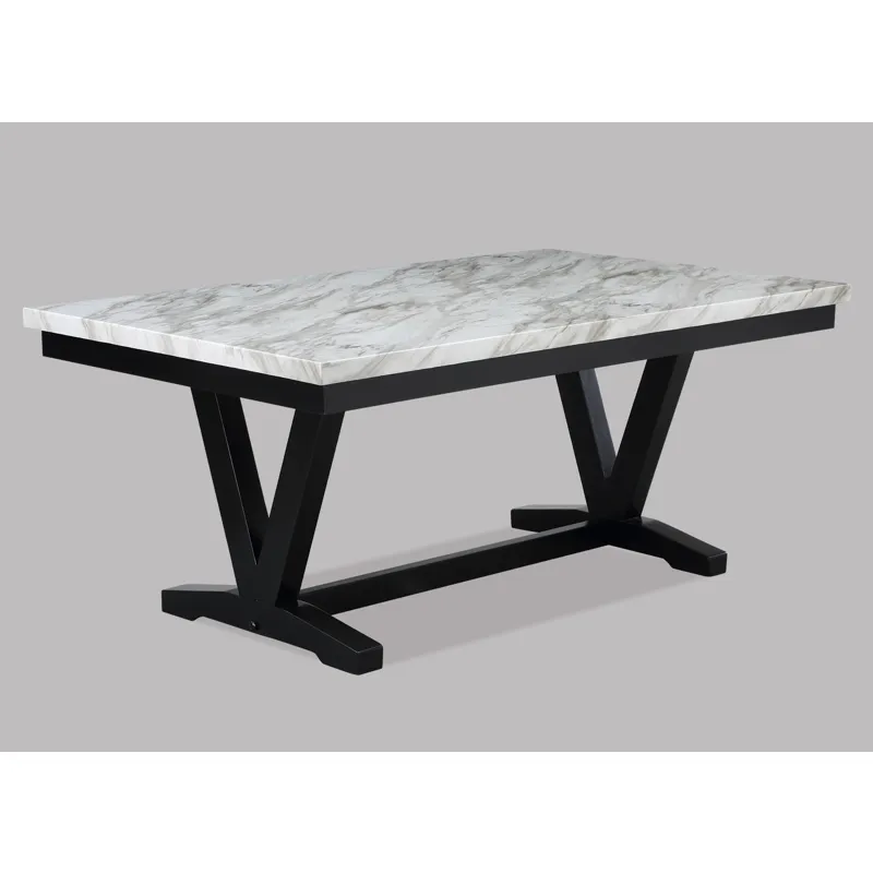 Tanner Dining Table Faux Carrara Marble
