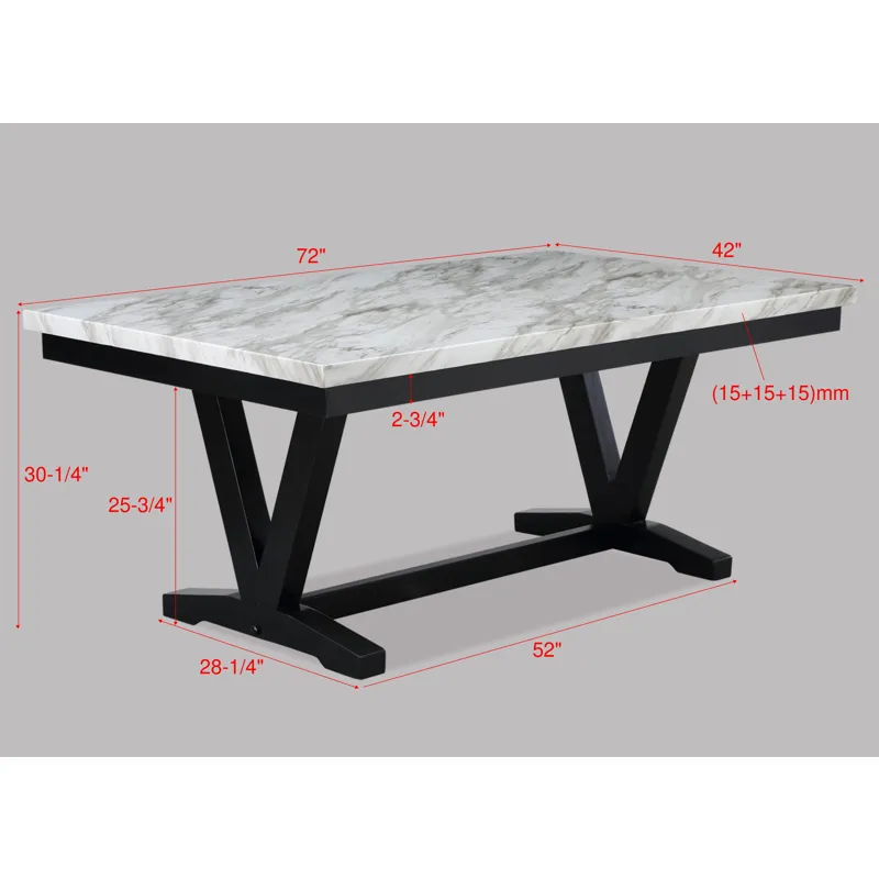 Tanner Dining Table Faux Carrara Marble