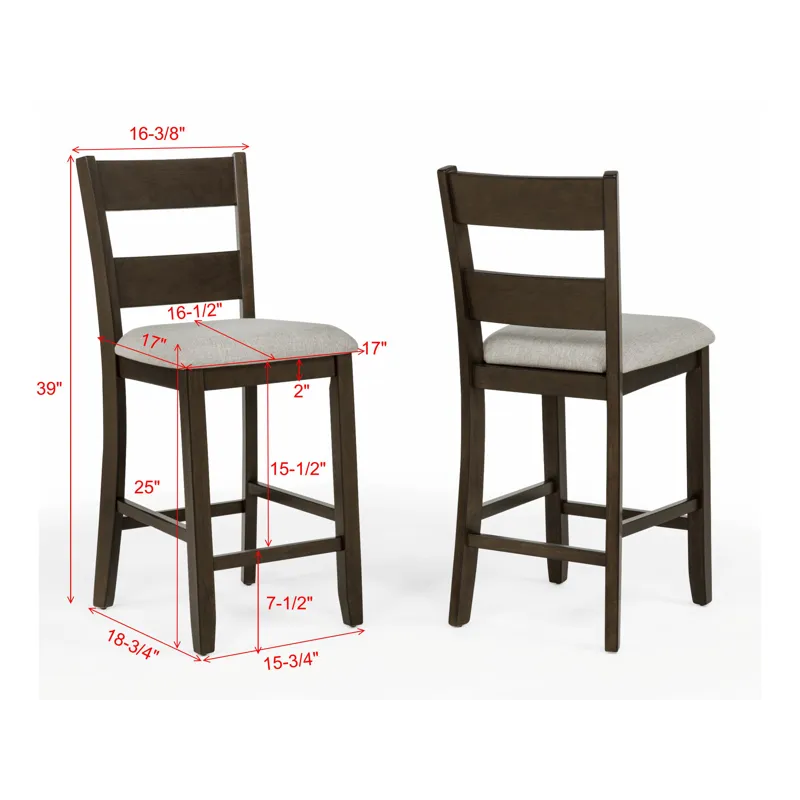 Lester 5-pk Counter Height Table Set Brown