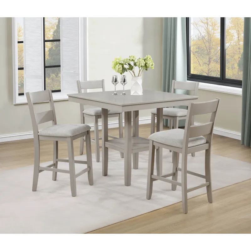 Lester 5-pk Counter Height Table Set Greige
