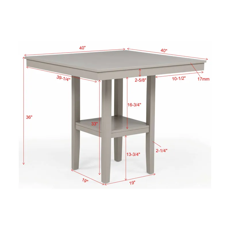 Lester 5-pk Counter Height Table Set Greige