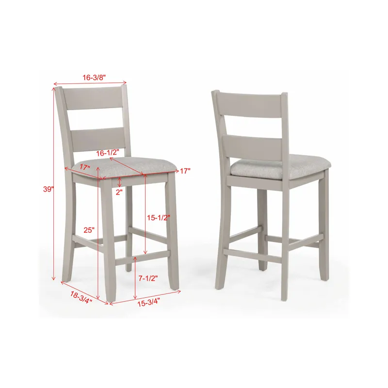 Lester 5-pk Counter Height Table Set Greige