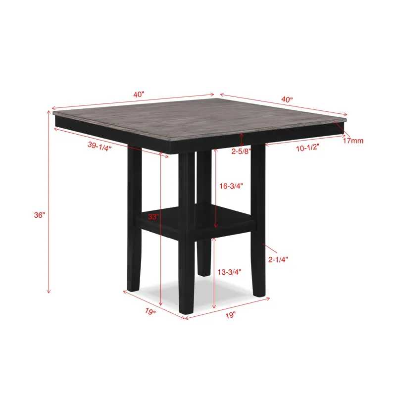 Lester 5-pk Counter Height Table Light Grey