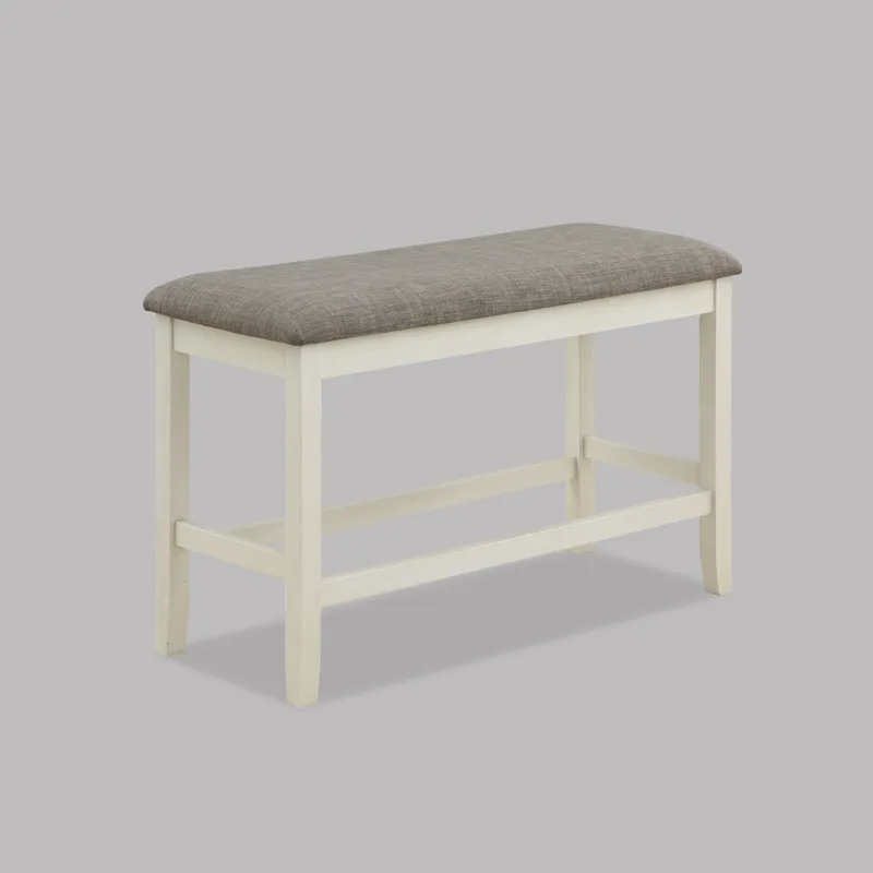 Dakota Counter Height Bench Chalk Grey