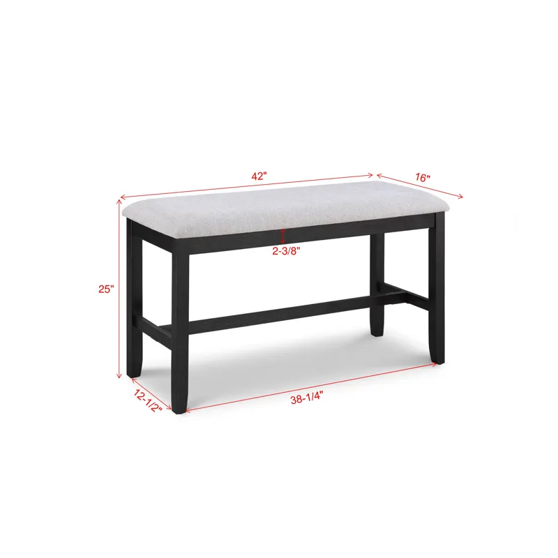 Delfin Counter Height Bench-light Grey