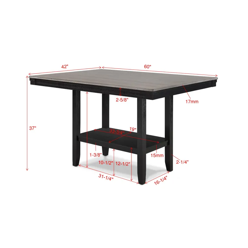Delfin Counter Height Table- Light Grey 2 Tone