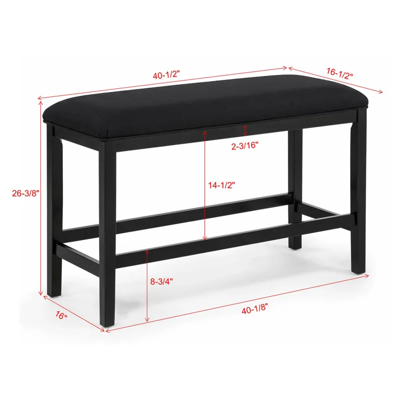 Sebastian Counter Height Bench Bk