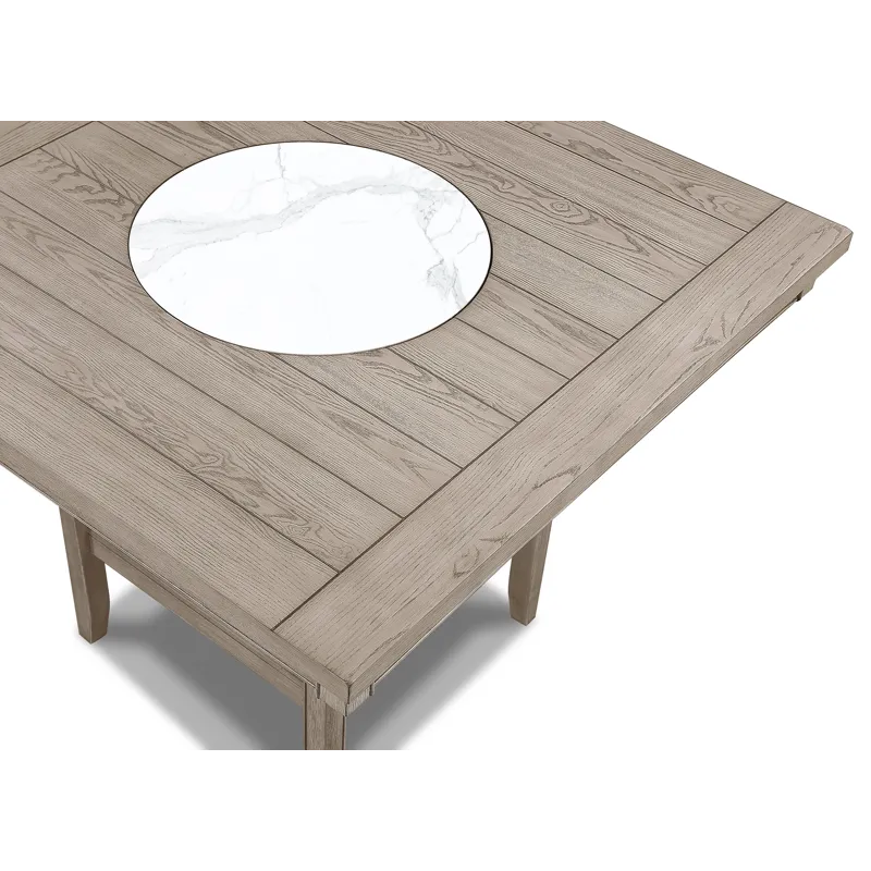 Fulton Ct Table Wh Oak W/Marble Lzssn