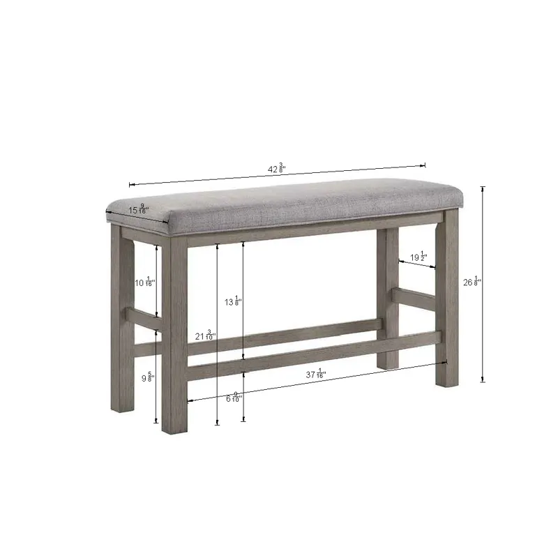 Renwick Counter Height Bench All Grey