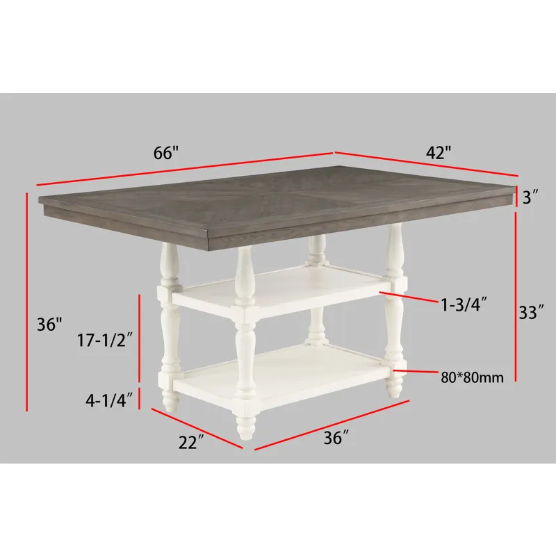 Langley Counter Height Table Chalk Grey