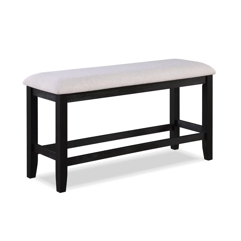 Regent Counter Height Bench Charcoal Black