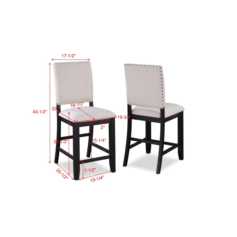 Regent Counter Height Chair Charcoal Black