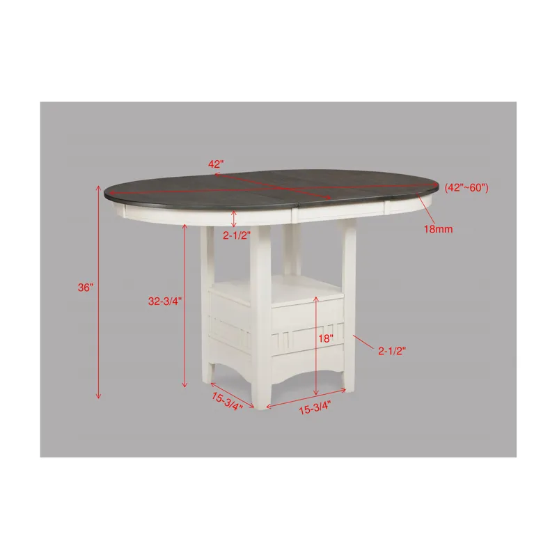 Hartwell Counter Height Table Chalk Grey
