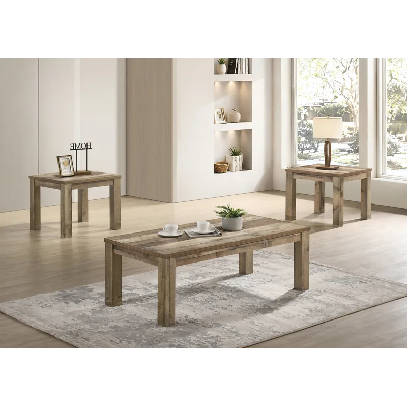 Theo 3pk Coffee Table Set-reclaimed Wood