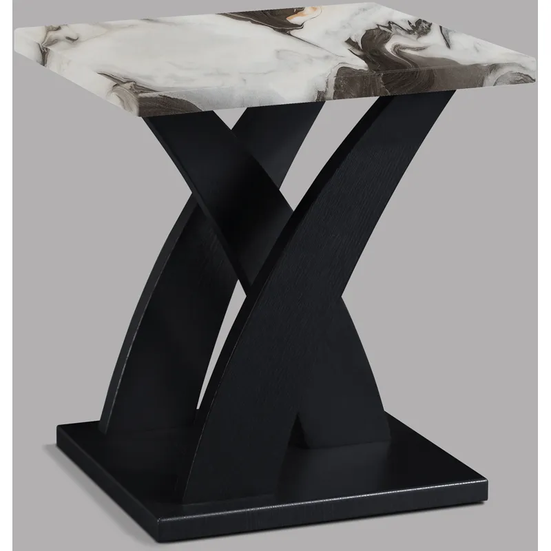 Zion 3pk Faux Marble Cocktail Set Brn