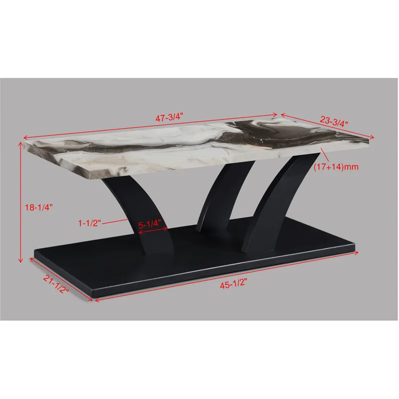 Zion 3pk Faux Marble Cocktail Set Brn