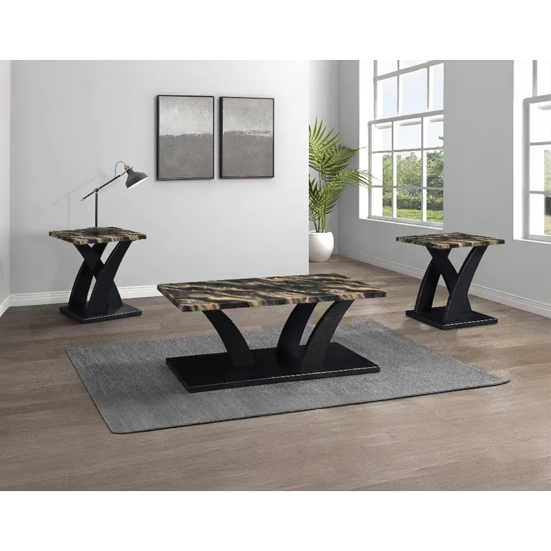 Zion 3pk Faux Marble Cocktail Set Gdbk