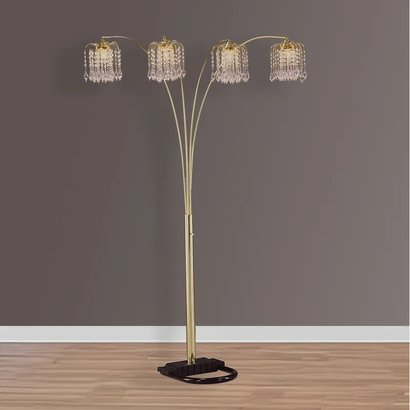 Rain Drop Arc Lamp 84 H Gold