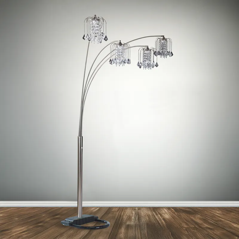 Rain Drop Arc Lamp 84 H Pewter