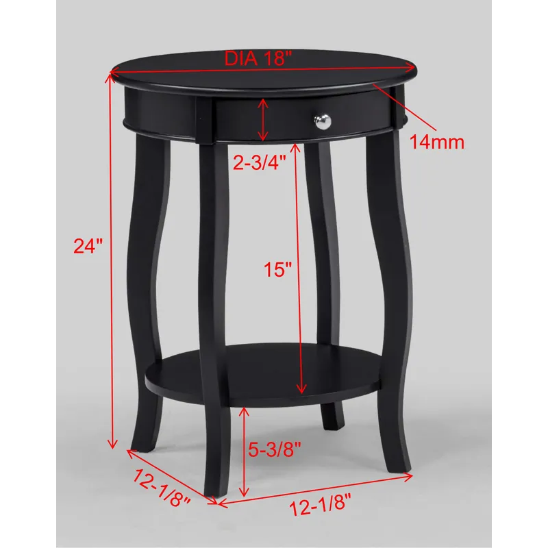 Jacie Chairside Table Black