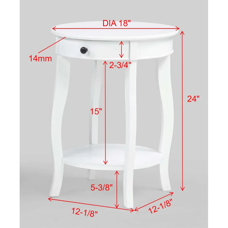 Jacie Chairside Table White