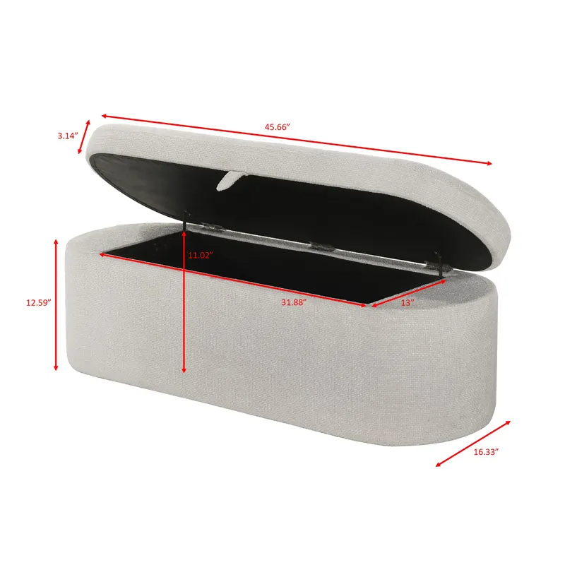 Philipa Storage Bench- Gold Tweed