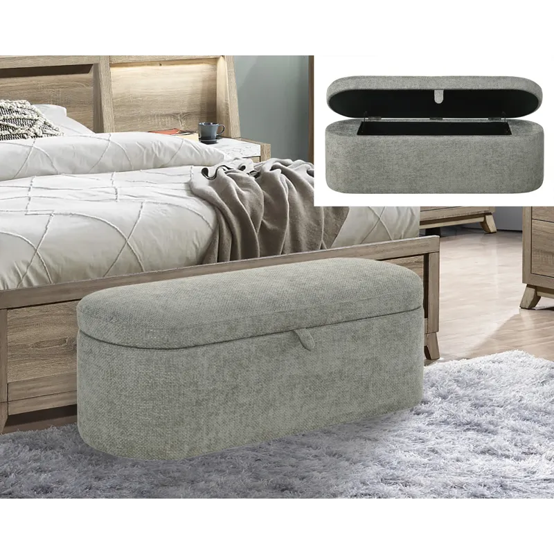 Philipa Storage Bench- L.grey Tweed