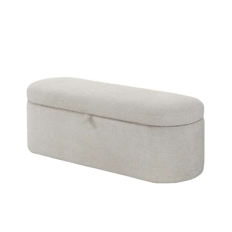 Philipa Storage Bench-oatmeal Tweed