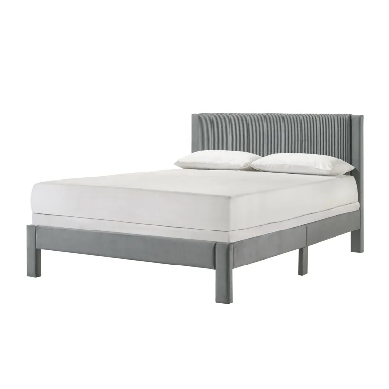 Lucia Queen Platform Bed Light Grey