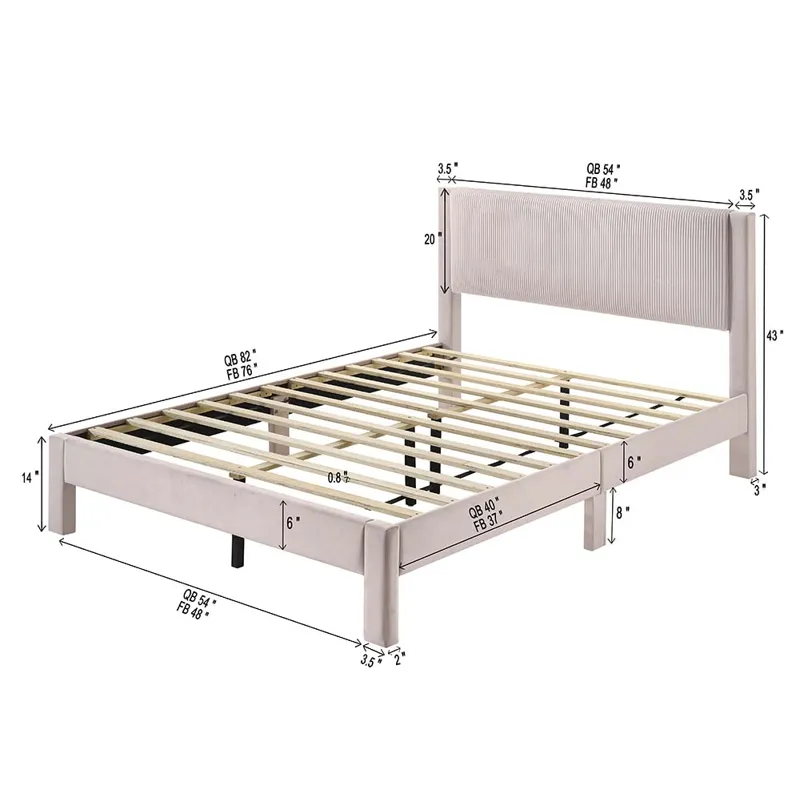 Lucia Queen Platform Bed Pink