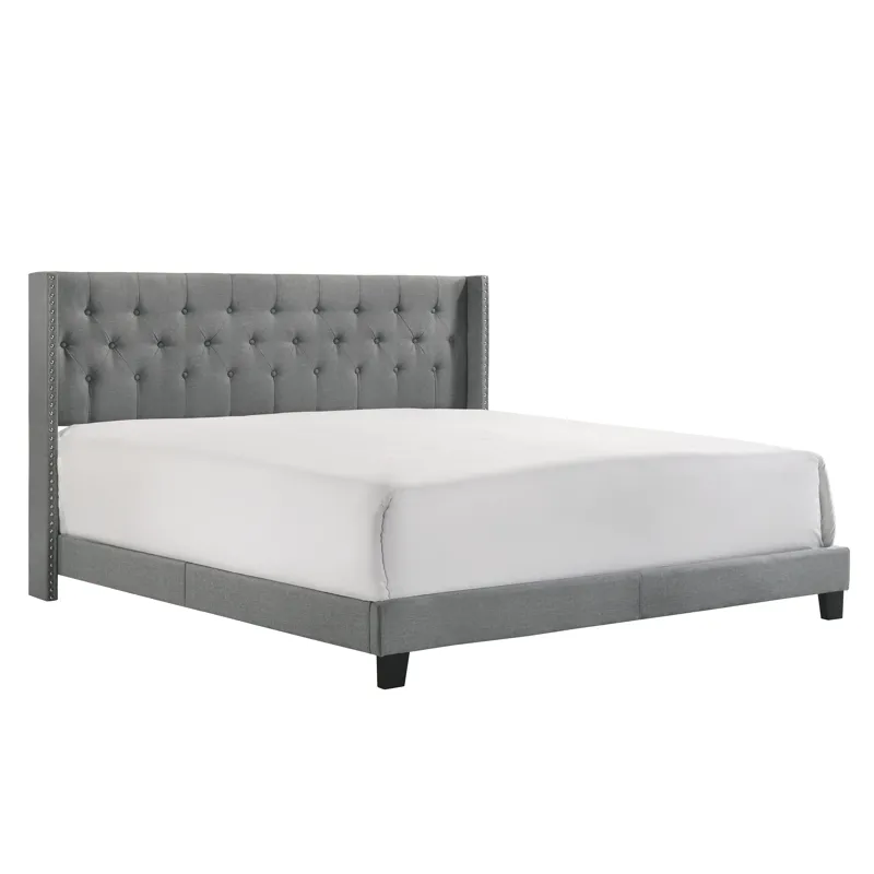 Makayla King Bed Grey