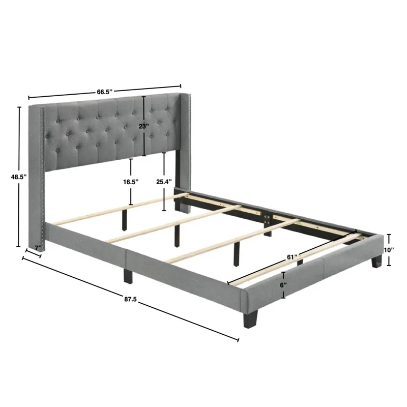 Makayla Queen Bed Grey