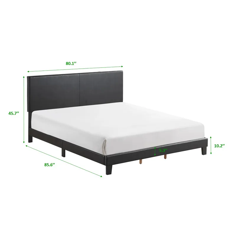 Yates King Platform Bed Adjustable Headboard