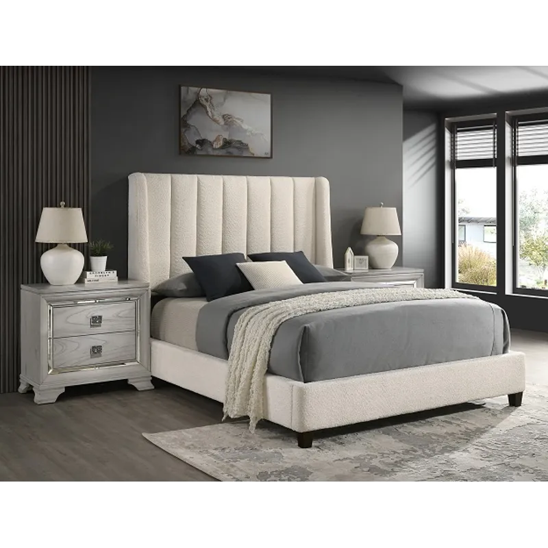Agnes King/queen Boucle Rail White
